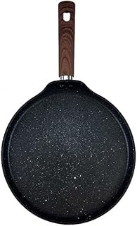 Seasoned Cast Iron Griddle Kitchen Pan Breakfast Steak Egg Frying Pancake Pot Set(E,28CM)