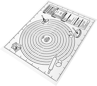 Toyvian Silicone Rolling Dough Mat with Measurements 40x29.5cm Non-slip Thickened Baking Mat for Pastry Fondant Baking Supplies